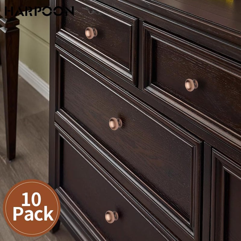 HARPOON Cabinet Hardware Knobs Round Furniture Mushroom Knob - 1.4 Inch 10 Pack Antique Copper - Image 3